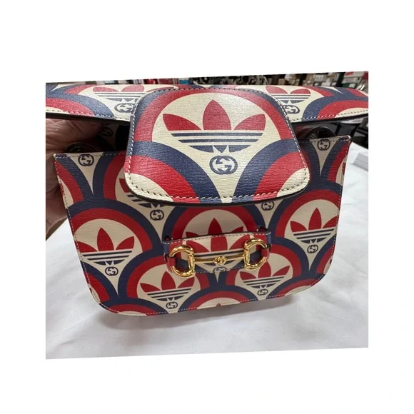 Gucci/Adidas Printed Crossbody Bag in Red & Blue - Picture 3 of 10